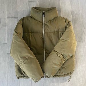 H&M Short Olive Puffer Jacket